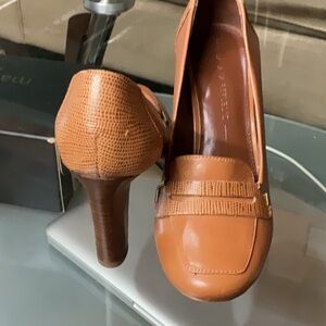 Brown Leather Women's Heels by Banana Republic.